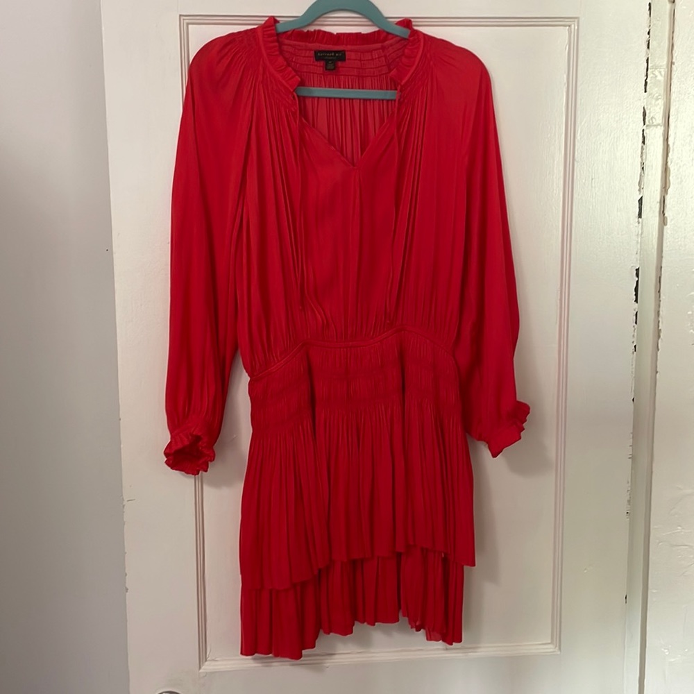 Red Long Sleeve Mini Dress